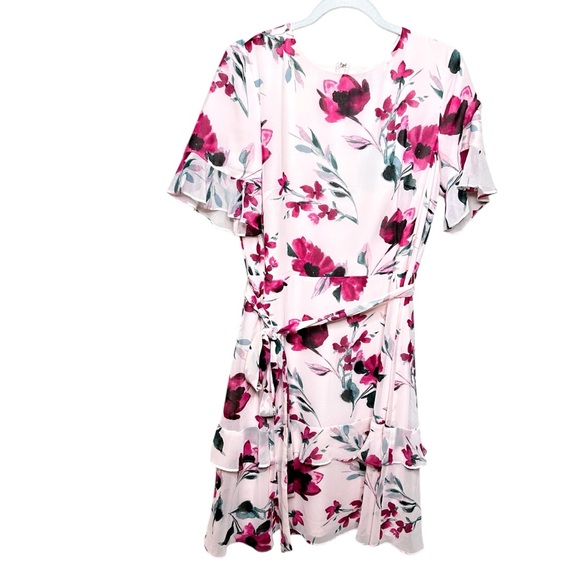 NWT Lauren Ralph Lauren Floral Print Georgette Dress Pink Rose SZ 12 - Picture 6 of 16